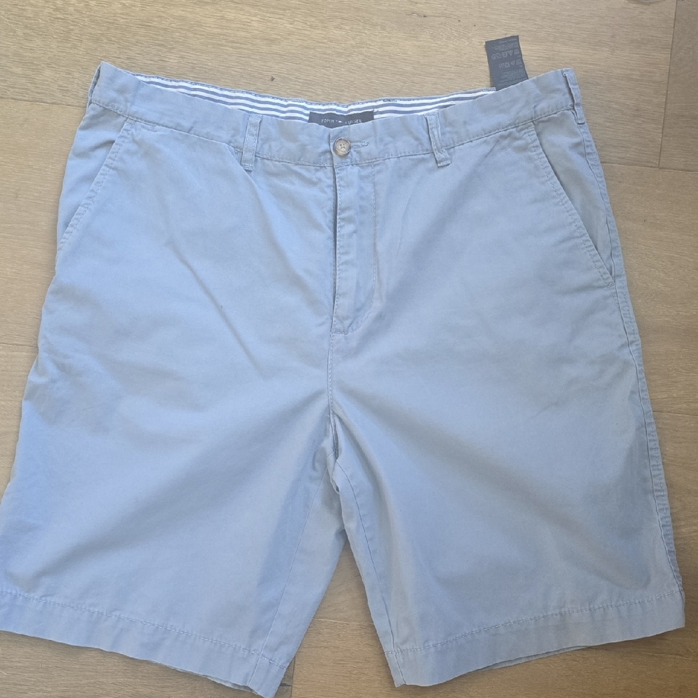 Tommy Hilfiger Light Gray Almost Blue Flat Front Shorts